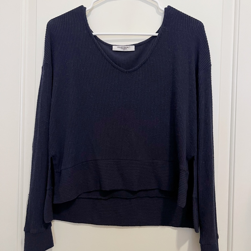 Navy V-Neck Sweater